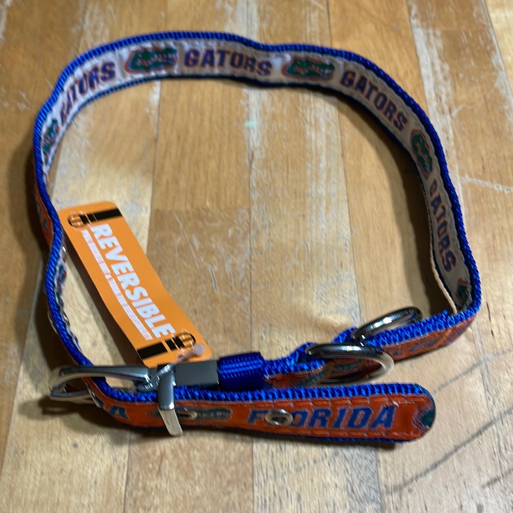 Florida gators reversible dog collar